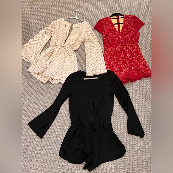 Bobbi Rocco- Beige Shorts Romper w/ Bell Sleeve - Picture 3 of 3